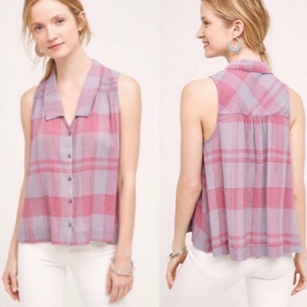 Anthropologie Holding Horses Plaid Midi Tank Top